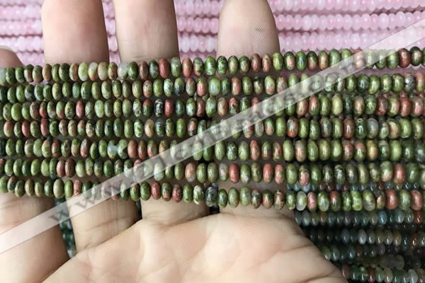 CRB4007 15.5 inches 2.5*4.5mm rondelle unakite beads wholesale