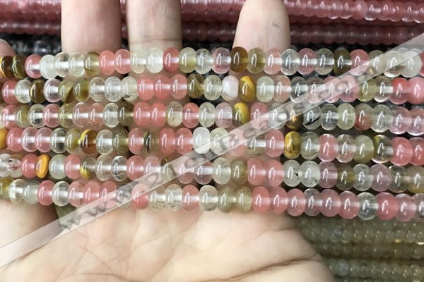 CRB4031 15.5 inches 4*6mm rondelle volcano cherry quartz beads wholesale