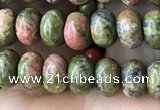 CRB4037 15.5 inches 4*6mm rondelle unakite beads wholesale