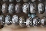 CRB4045 15.5 inches 4*6mm rondelle Chinese snowflake obsidian beads