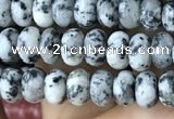 CRB4047 15.5 inches 4*6mm rondelle black & white spot stone beads