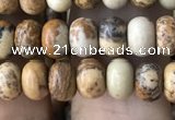 CRB4051 15.5 inches 4*6mm rondelle picture jasper beads wholesale