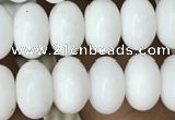 CRB4071 15.5 inches 5*8mm rondelle white porcelain beads wholesale