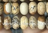 CRB4073 15.5 inches 5*8mm rondelle picture jasper beads wholesale