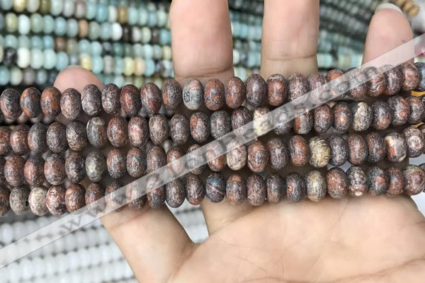 CRB4074 15.5 inches 5*8mm rondelle leopard skin jasper beads wholesale