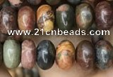 CRB4077 15.5 inches 5*8mm rondelle picasso jasper beads wholesale