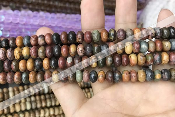 CRB4077 15.5 inches 5*8mm rondelle picasso jasper beads wholesale