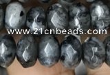 CRB4121 15.5 inches 5*8mm faceted rondelle black labradorite beads