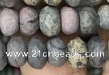 CRB4123 15.5 inches 5*8mm faceted rondelle artistic jasper beads