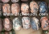 CRB4124 15.5 inches 5*8mm faceted rondelle leopard skin jasper beads