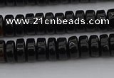 CRB418 15.5 inches 5*8mm rondelle black agate beads wholesale