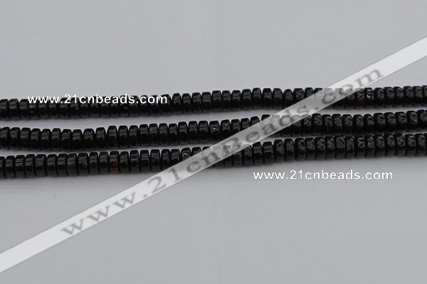 CRB418 15.5 inches 5*8mm rondelle black agate beads wholesale