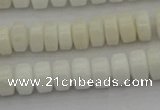 CRB423 15.5 inches 5*8mm rondelle white porcelain beads wholesale