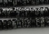 CRB431 15.5 inches 5*8mm rondelle snowflake obsidian beads