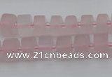 CRB451 15.5 inche 6*10mm tyre matte rose quartz gemstone beads