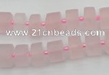 CRB452 15.5 inche 7*11mm tyre matte rose quartz gemstone beads