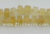 CRB454 15.5 inche 6*10mm tyre matte citrine gemstone beads