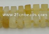 CRB455 15.5 inche 8*12mm tyre matte citrine gemstone beads
