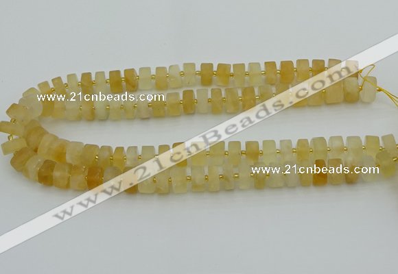 CRB455 15.5 inche 8*12mm tyre matte citrine gemstone beads