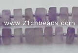 CRB456 15.5 inche 5*8mm tyre matte amethyst gemstone beads