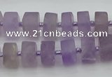 CRB458 15.5 inche 8*12mm tyre matte amethyst gemstone beads