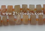 CRB464 15.5 inche 8*12mm tyre matte moonstone gemstone beads