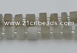 CRB465 15.5 inche 5*8mm tyre matte grey moonstone gemstone beads