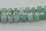 CRB468 15.5 inche 5*8mm tyre matte amazonite gemstone beads