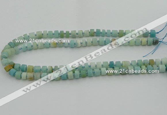 CRB468 15.5 inche 5*8mm tyre matte amazonite gemstone beads