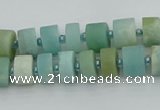 CRB469 15.5 inche 6*10mm tyre matte amazonite gemstone beads