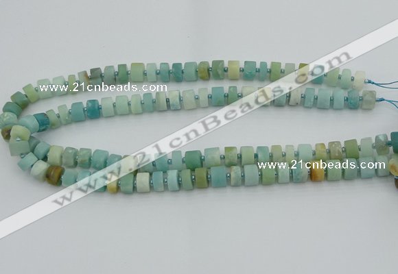 CRB469 15.5 inche 6*10mm tyre matte amazonite gemstone beads
