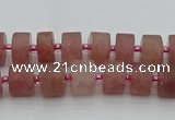 CRB477 15.5 inches 5*8mm tyre strawberry quartz beads wholesale