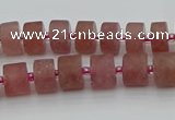 CRB478 15.5 inches 6*10mm tyre strawberry quartz beads wholesale