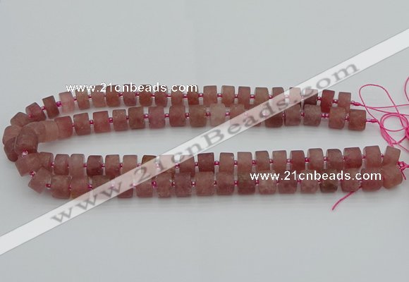 CRB478 15.5 inches 6*10mm tyre strawberry quartz beads wholesale