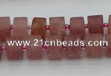 CRB479 15.5 inches 7*12mm tyre strawberry quartz beads wholesale