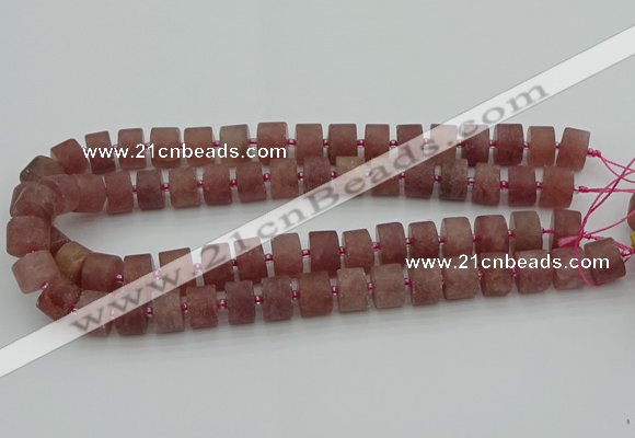 CRB480 15.5 inches 8*14mm tyre strawberry quartz beads wholesale