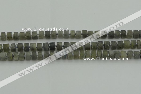 CRB483 15.5 inches 6*10mm tyre labradorite gemstone beads