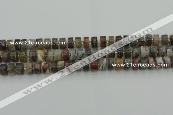 CRB488 15.5 inches 6*10mm tyre matte botswana agate beads wholesale