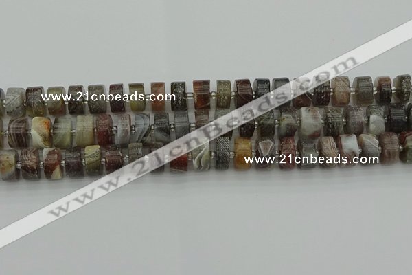 CRB489 15.5 inches 6*12mm tyre matte botswana agate beads wholesale