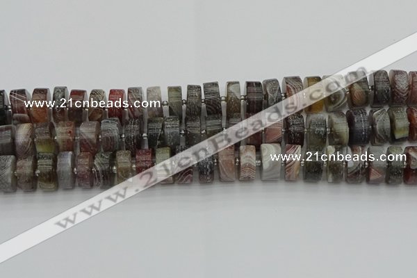 CRB491 15.5 inches 8*16mm tyre matte botswana agate beads wholesale