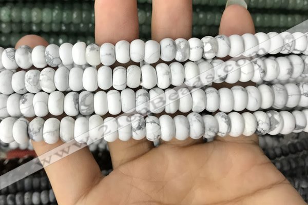 CRB5000 15.5 inches 4*6mm rondelle matte white howlite beads wholesale