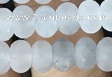 CRB5001 15.5 inches 4*6mm rondelle matte cloudy quartz beads wholesale