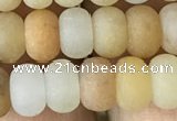 CRB5002 15.5 inches 4*6mm rondelle matte yellow aventurine beads