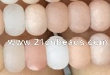 CRB5003 15.5 inches 4*6mm rondelle matte pink aventurine beads