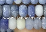 CRB5005 15.5 inches 4*6mm rondelle matte blue aventurine beads