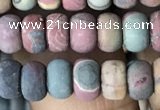 CRB5012 15.5 inches 4*6mm rondelle matte picasso jasper beads