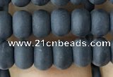 CRB5016 15.5 inches 4*6mm rondelle matte black agate beads wholesale