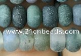 CRB5018 15.5 inches 4*6mm rondelle matte moss agate beads wholesale