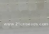 CRB502 15.5 inches 7*14mm tyre matte white crystal beads wholesale