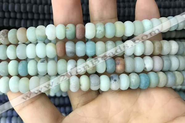 CRB5020 15.5 inches 4*6mm rondelle matte amazonite beads wholesale